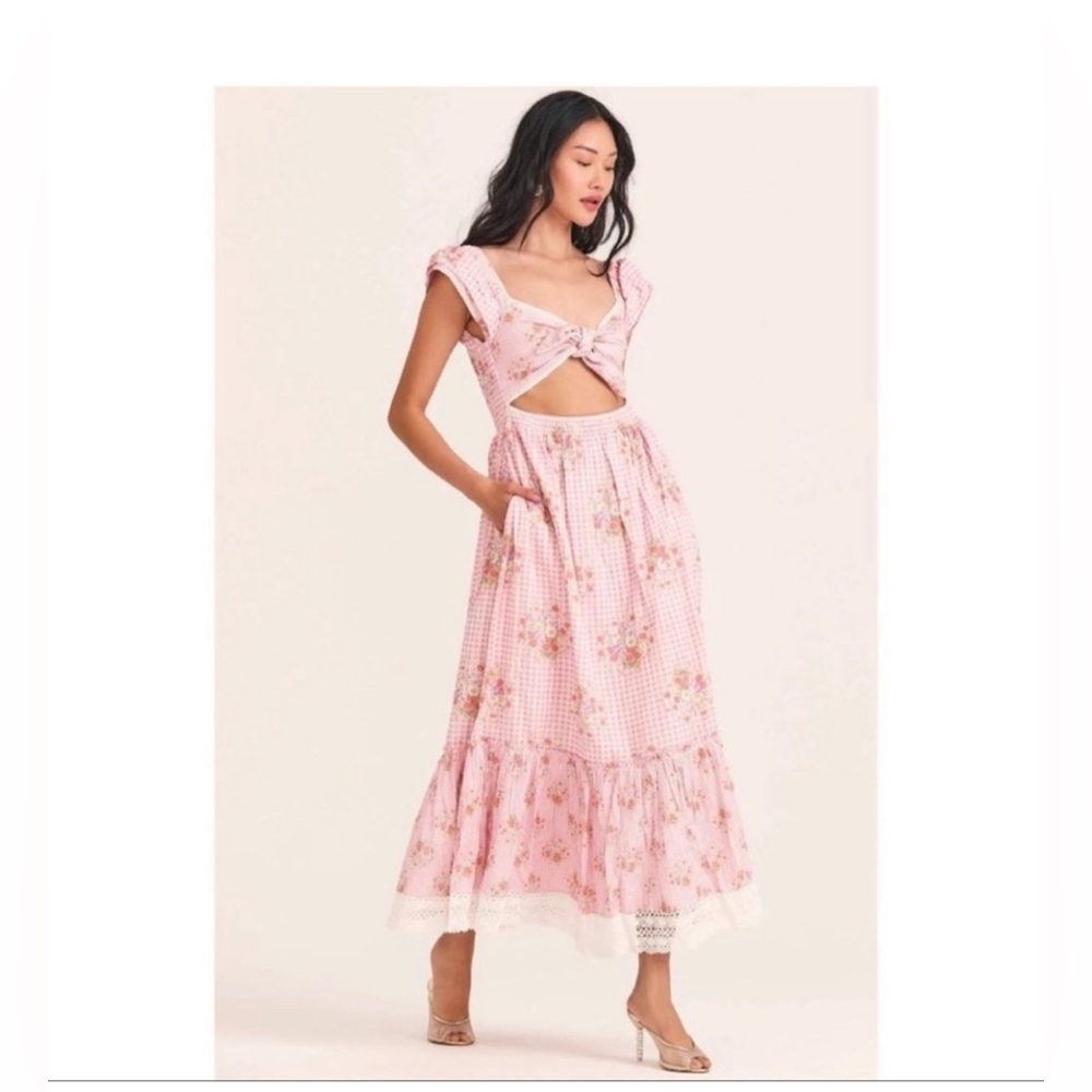 📣[POSHFEST '26] Like New!LoveShackFancy Emeka PinkFloralMidisizeM!📌(DO NOT BUY) - Picture 4 of 4